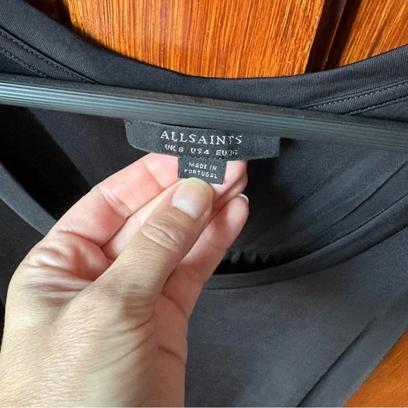 All Saints Viscose Tessa Black Sleeveless Top Size 4 - Picture 11 of 15